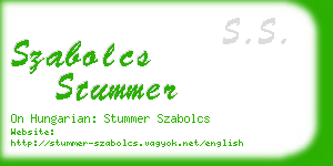 szabolcs stummer business card